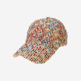 Round Logo Tweed Ball Cap (Red&Blue&Orange)