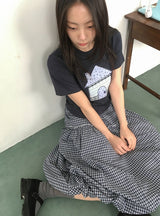 レンジバンディングチェックバルーンロングスカート