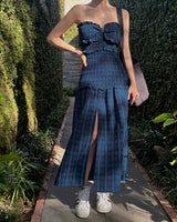Simonda Checkered Long Dress