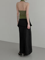 Blin Mesh Cowl Halter Top