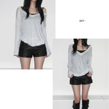 [TENCEL]ミスト フロー Vネック T