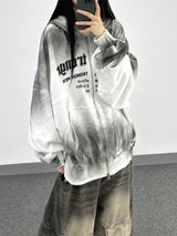 dirty two-way open hoodie
