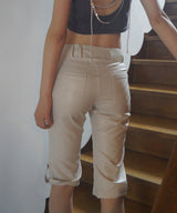 Coated Faux Leather Capri Pants
