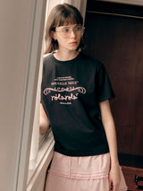 ヴィンテージヌーベルロゴハーフTシャツ ブラック