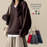 Disco Pop Duc Thick Sleeve Punching V-Neck Knit