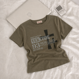 Code Lettering Short-Sleeve Crop Tee (3 colors)