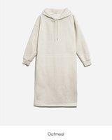 Hooded fleece long one-piece