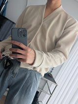 ASCLO String Crop V Cardigan (5color)