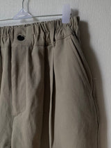 Cotton wide banding balloon pants 3C