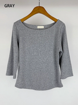 BOAT NECK MID SLEEVE TEE (4C)