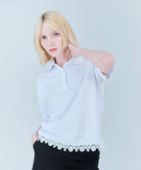 Lace polo shirt