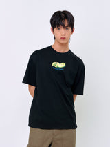 ライイングドッグTシャツ_ブラック