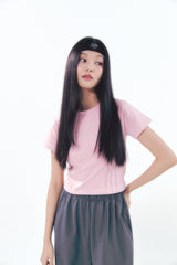 Heart Logo Shirring Detail Top Pink