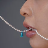Petit Bear Pearl Necklace_Blue