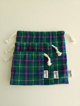 Check string pouch - navy M