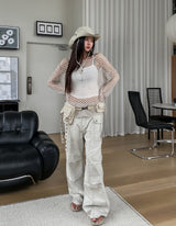 Coase Washing Cut Parachute Pants