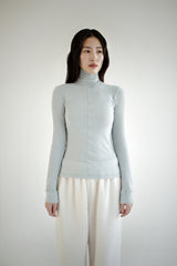 Wool turtleneck top, Blue