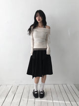 リボンドレープTシャツ