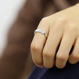 SVR-602 Silver 925 Lettering Stay with me Unisex Couple Friendship Ring