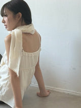 Boho Shirring Sleeveless (Ivory)