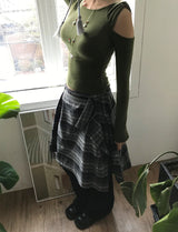 PLAID LAYERED WRAP SKIRT