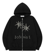 AKIN RIVET POINT APPLIQUE HOOD ZIP-UP UNISEX (2COLOR)
