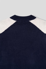 RM Nine lettering color combination knit zip-up (3C)