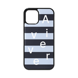 [MADE] stripe logo glass bumper case(skybluenavy)