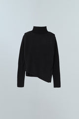 レイヤードベストモックネックTシャツ - ブラック