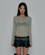 HEART WING SHEER LONG SLEEVE_KHAKI