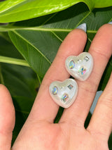 [92.5silver] Jewel heart earring