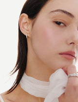26SS★ Essence Silver (W) Tennis One-Touch Earrings XS