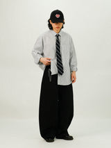 ST Basic Oxford Overfit Stripe Shirts