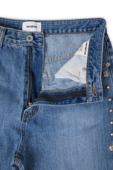 スタッドブーツカットデニムパンツ (LIGHT BLUE) メン