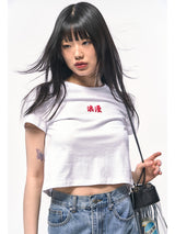 ロマンスクロップTシャツ WHITE