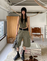 Mute Dyeing Bermuda Cargo Pants