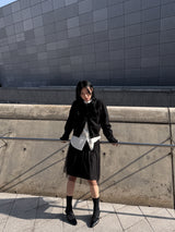  RIBBON TULLE MINI SKIRT