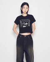 25FW WOMAN NY IMAGE CROP SHORT SLEEVE T-SHIRT BLACK