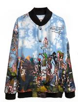 World' Print Bomber Jacket (Large Pattern)