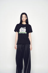 25SS NINETIES RETRO BUNNY WOMAN SHORT SLEEVE T-SHIRT BLACK