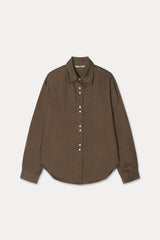 Linen pearl Shirt_Brown