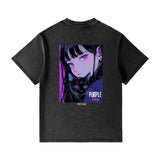Purple Story　オーバーサイズヘビーウェイトウォッシュドプリントT
