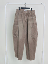 Square pocket balloon fit corduroy pants