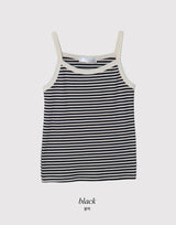 Cozy Border Cotton Rib Sleeveless (4color)