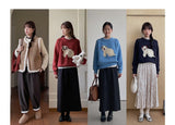 3D Embroidery Ribbon Fleece Deco Knit Sweater