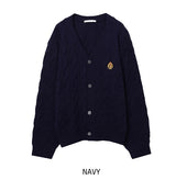 Wappen Cable V-Neck Cardigan