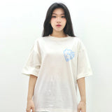 PEANUT STAIN - ノット スリーピング ウルフ  アイボリー オーバーサイズド Tシャツ