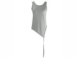 unbalanced layered tail sleeveless (4color)