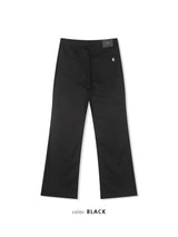 Semi flare cotton pants(Black)