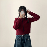Monet Snap Color Scheme Point Boxy Knit Cardigan